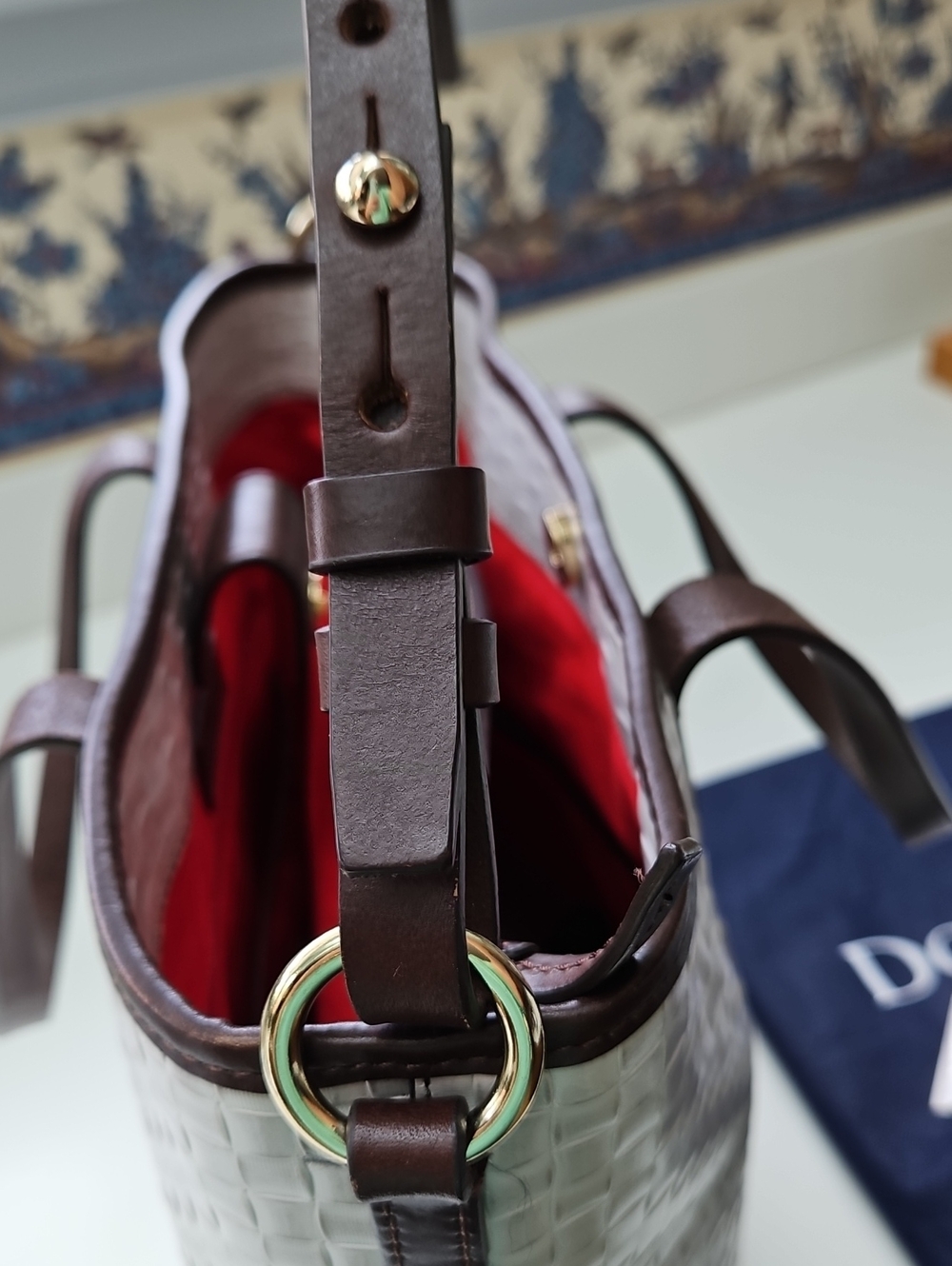 🪸 SUMMER SALE Dooney & Bourke Oyster White Woven Liliana Satchel/Matching Purse - Picture 14 of 16